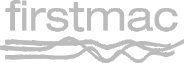 "firstmac" logo with stylized lines below in grey.
