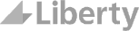 Grey "Liberty" logo with a triangle on the left.