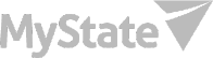 The logo of "MyState" in grey, featuring a triangular shape.
